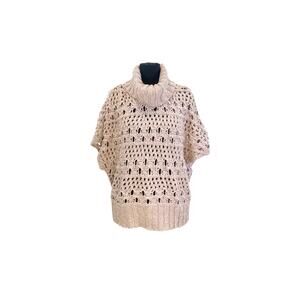 Jennifer Lopez XL Tan Metallic Knit Turtleneck Sweater